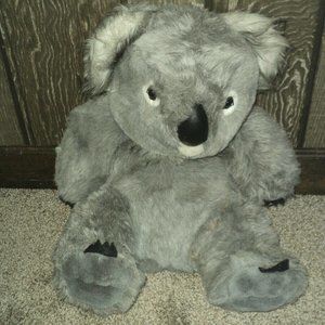 Large Vintage Plush Koala Gray 20" H x 17" W (Sitting) Stuffed Animal Excellent!
